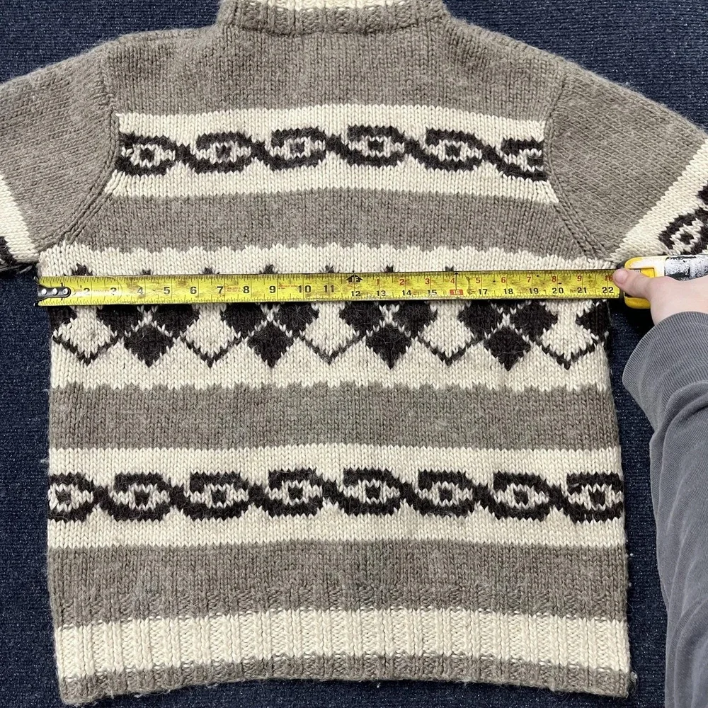 American Eagle Outfitters Sweater Mens XL Gray Handknit Zip Up Nordic Cardigan - Picture 3 of 5